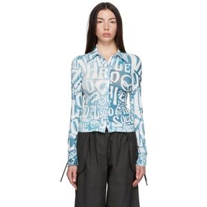 The Open Product Soleil denim graphic  Long Sleeve Shirt Korea 90s Y2K